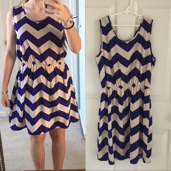 Millibon Shop The Rage Purple Chevron Dress - Picture 9 of 9